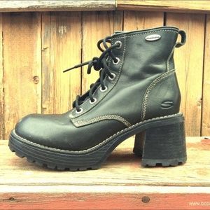 Women's Skecher Platform AnkleBoots (Moto/Combat)